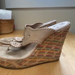 Jack Rogers Marbella Rainbow Multicolor Wedge Platform Sandal - 10